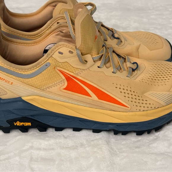 Altra Men's Olympus 5 Trail Running Shoes - Tan and Orange - Picture 1 of 10